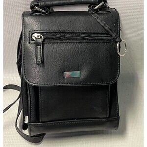 Small Black Cross Body Purse Organizer Travel Bag Detachable Strap Handbag